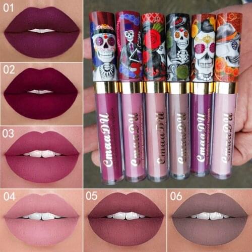 Halloween Matte lipstick Nude Color Makeup Party Crimson Black Lips Long Lasting Waterproof Lip Gloss Cosmetics 6 colors