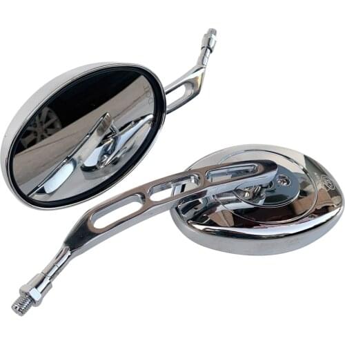 Motorcycle Oval Chrome Rearview Rear view Mirrors Universal Motorbike Side Mirror FOR Kawasaki Honda Suzuki Yamaha Cruiser