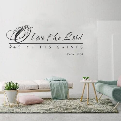 Religious Quote Wall Sticker O Love The Lord Removable Vinyl Home Decor Living Room Decoration Poster WL1004
