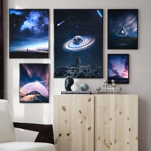 HD Prints Natural Scenery Poster Wall Art Modular Cloud Moon Pictures Planet Canvas Painting Home Decor Living Room No Frame