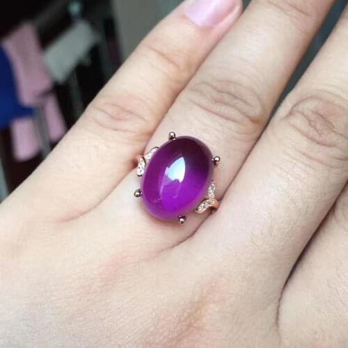 Top Quality Natural And Real Amethyst Ring Silver 925 Jewelry Rings for Women 100% Sterling Silver Genstone Jewelry Ring