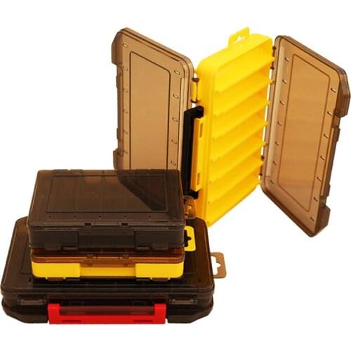 Plastic Fishing Tackle Box Hook Lure Bait Container Double Sided Waterproof Accessories Storage Box Case with Holes for Drainage