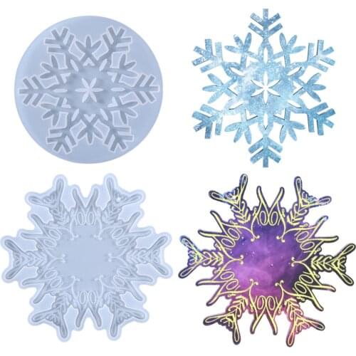 Snowflake Coaster pendant Doorplate Sign House Door Listing Silicone Mold Christmas Decoration Party Supplies epoxy resin