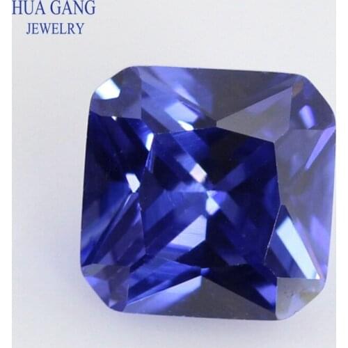 Size 3x3~12x12mm 5A Cubic Zirconia Tanzania Blue Square Octangle Shape Princess Cut CZ Stone Synthetic Gems Beads Free Shipping