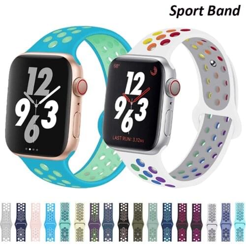 Silicone Strap For Apple Watch band 44mm 40mm iWatch 38mm 42mm Smartwatch watchband Bracelet Apple Watch 6 SE 5 4 3 Accessories
