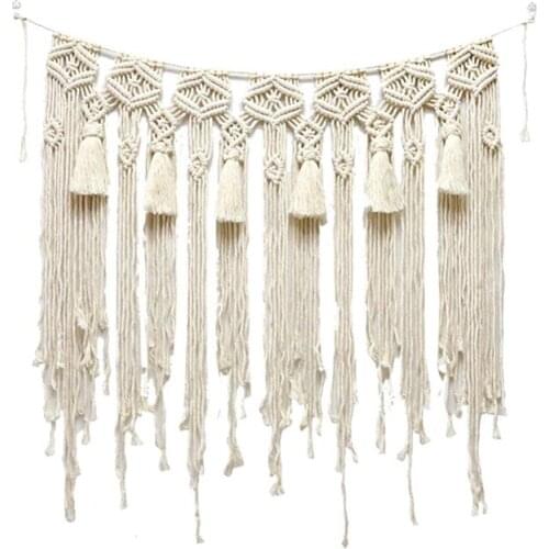 Nordic Bohemian Macrame Wall Hanging Tapestry Hand-Wovening Tassel Home Wall Decor Large Tapestry Exquisite Decorative Tapestry