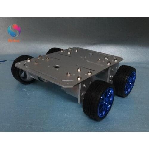 Smart Car With Aluminum Alloy Chassis 4 Drive 65mm Wheels Robotic Arm Interface Holes For Modification DIY RC Toy