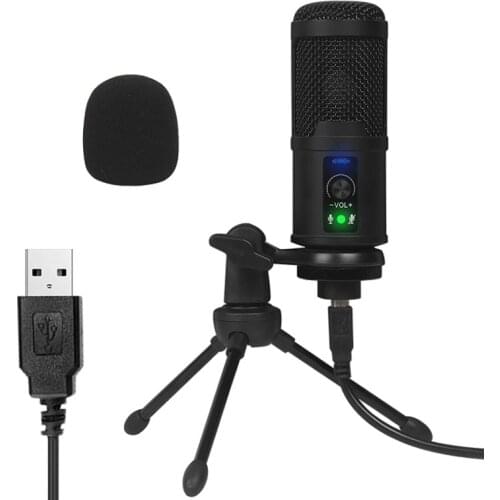 USB Condenser Microphone Recording Live Desktop Broadcast Set 192KHz/24Bit High Sampling Rate Mic For Laptop PC Computer YouTube