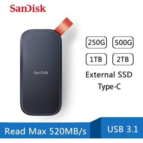SanDisk External SSD E60 500GB Portable Hard Drive USB 3.1gen 2 Type C 2TB HD Solid State Drives Hard Drive 1TB Disk for Laptop