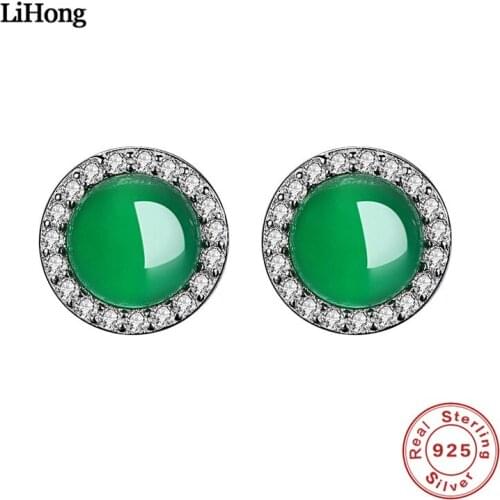 High Jewelry Earrings 925 Sterling Silver Emerald AAA Crystal Zircon Earrings Woman Charm Jewelry