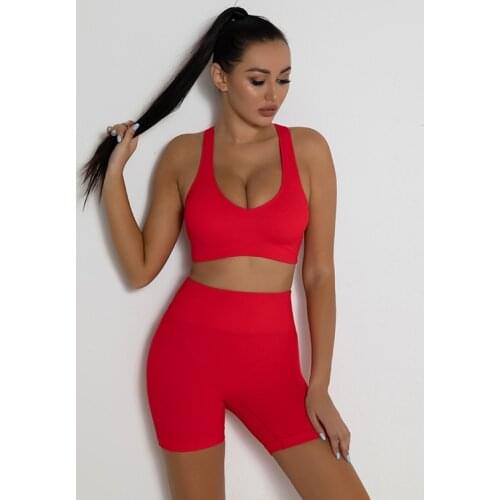 Women 2 Piece Yoga Sets High Waist Shorts Sweetheart Collar Vest Tops Athletic Gym Set for Women Workout Gym Bra Clothing