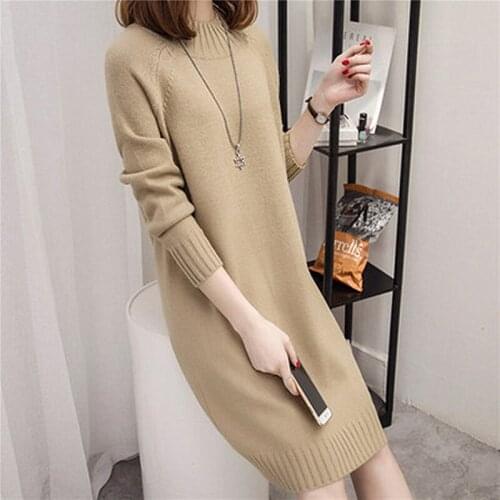 Korean Version Of The Tide Spring And Autumn New Half-neck Sweater Women Loose Sets Of Long Paragraph Bottoming Shirt Sweater