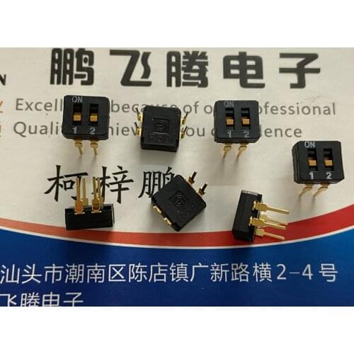 1PCS Imported Japanese Omron A6D-2100 dial code switch 2-bit key type 2P flat dial straight plug 2.54 spacing