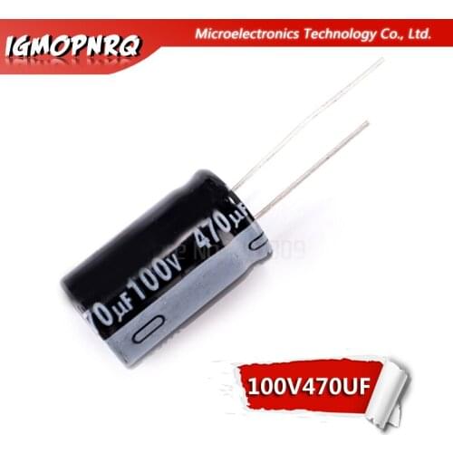 10PCS 100V470UF 16*25mm 470UF 100V 16x25mm Aluminum Electrolytic Capacitors DIP