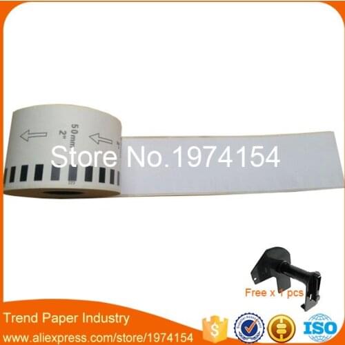 100 Refill Rolls Generic DK-22223 Label 50mm*30.48M Continuous Compatible for Brother Label Printer White Color DK-2223 DK22223