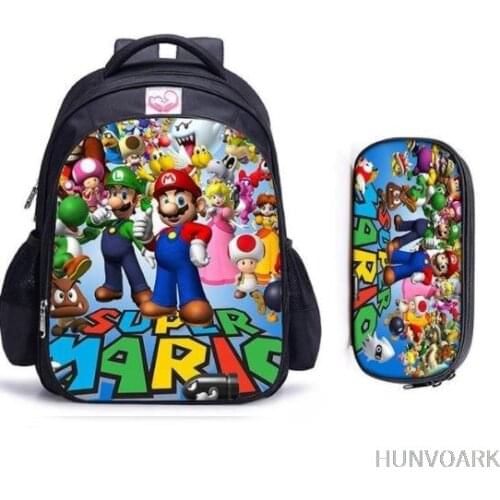 16 Inches cartoon Printing Kids School Bags for Teenager Backpack Cartoon Bookbag Children Big Space Schoolbag Mochilas