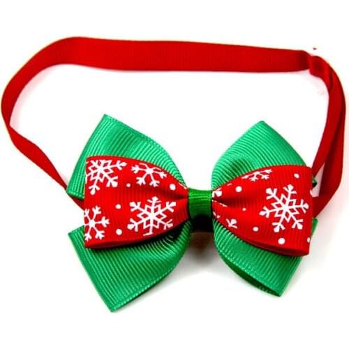 30PCS / LOT Christmas Pet Bow Tie Cat Dog Adjustable Neck Strap Bowtie Collar Pet Supplies Grooming Accessories