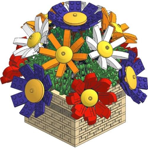 699Pcs Flower Bonsai Bouquet Building Blocks MOC-60178(Designed authorized by Ben_Stephenson, compatible with 10280 10281 40460)