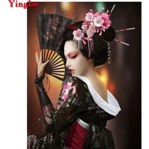 5D Diy Diamond Painting Japanese woman Cross Stitch Needlework Crystal Home Decorative 3D Full Square Round Diamond Embroidery