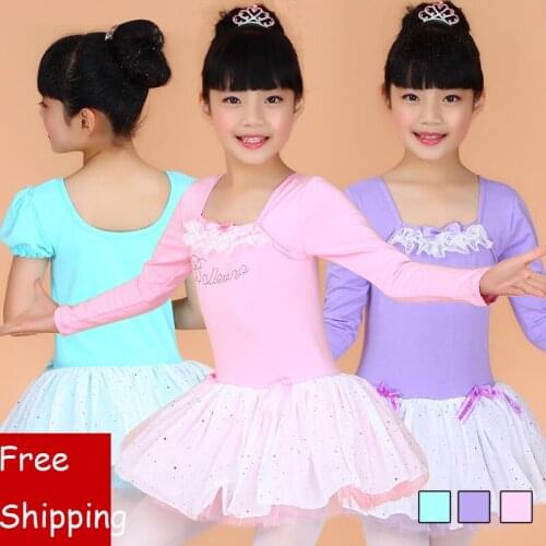 Long Sleeves Ballet Dress For Children Professional Ballet Tutus Leotard Dance Dress Girls Classical Ballet Tutu Dancing Clothes