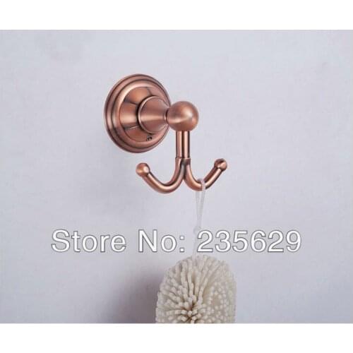 Free Shipping, zinc alloy material clothes hook, Double Hooks types, Antique Copper color bathroom hook, anti-rust,fastness