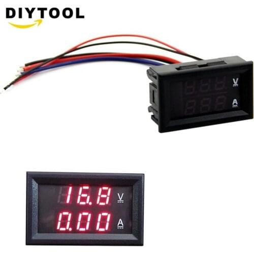 Mini Digital Voltmeter Ammeter DC 0-100V 10A Red LED Dual Display Panel Amp Volt Voltage Current Meter Tester