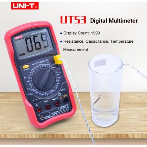 UNI-T UT53 digital multimeter AC DC voltmeter Ammeter Capacitance ohmmeter diode/Transistor Temperature test