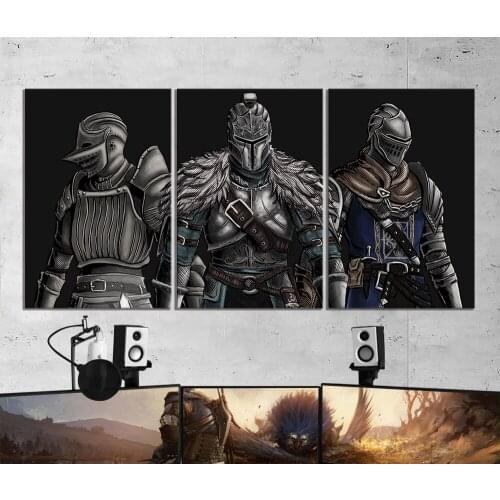 Home Decor Poster Pictures Prints Canvas 3 Piece Modular Dark Souls Warrior Game Geprinte Posters Living Room Decorative Paintin