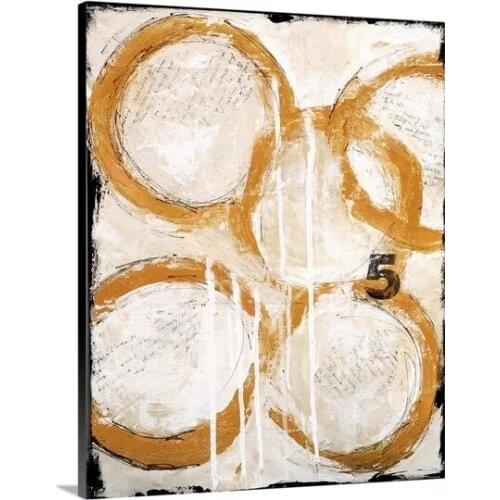 Canvas Hd Prints Pictures Wall Artwork Five Golden Geometric Rings Painting Home Decoration Modular Poster Living Room No Framed
