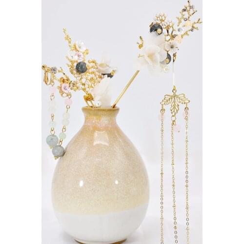 Classic Hairpins For Women Hair Combs Headdress Prom Bridal Wedding Hair Sticks Elegant Hair Accessories Gold Flower Jewelry Set