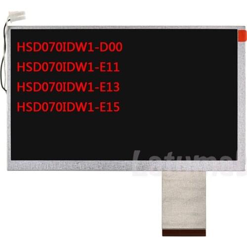 Latumab 7" HSD070IDW1-D00 / HSD070IDW1-E11 E13 E15 800*480 LCD Display for Car Navigation DVD Automotive Display Screen Panel