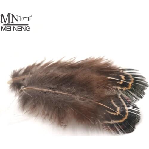 MNFT 100Pcs Natural Colors Pheasant Feathers Green Eyebrows Feathers 3-7 cm Fly Fishing DIY Materials