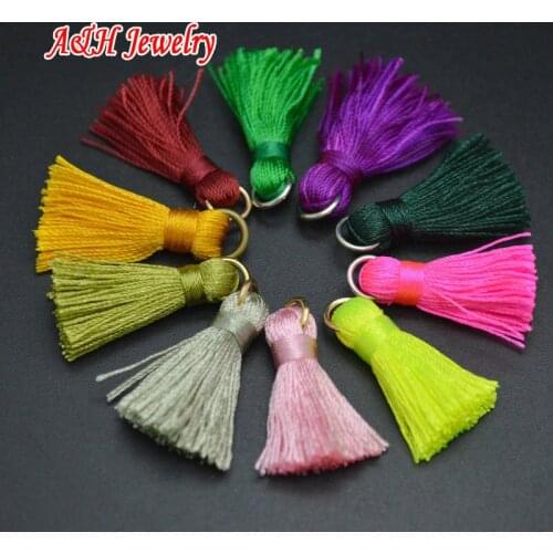 Fashion DIY Findings 2.5~3cm Small Tassel With Top Circle Ring For Earrings Jewelry Making Dress Decoration 50pc/lot