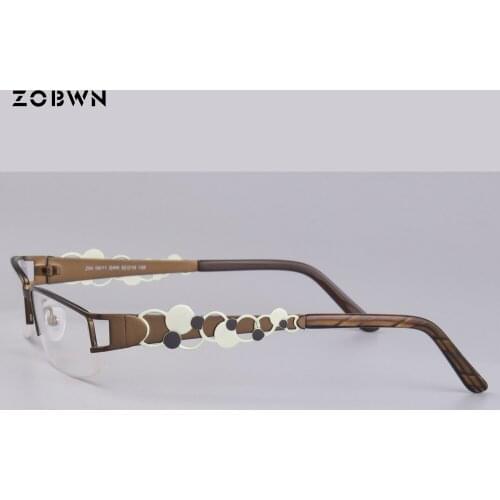 Wholesale Fashion Women eyeglasses half rim Glasses frame Men Eyewear round decoration marca Glasses Women Optical Glasses Frame