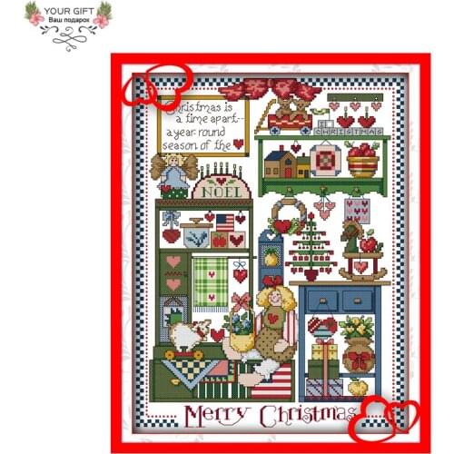 Joy Sunday Christmas Gift Home Decor K244 Counted Stamped Needlework Needlepoint Embroidery DIY Cross Stitch kit
