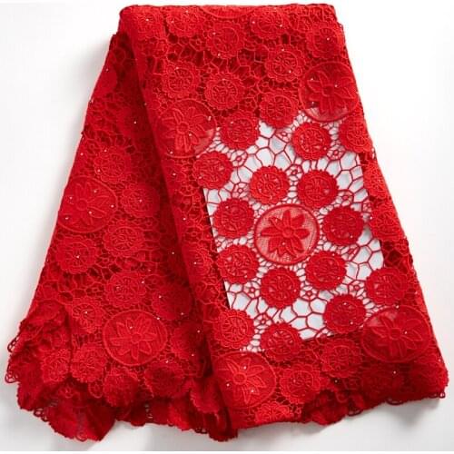 Zhenguiru New Arrived Guipure Cord Fabric Bright Diamond African Fabric High Quality Nigerian Fabric For Women Party Dress A2283