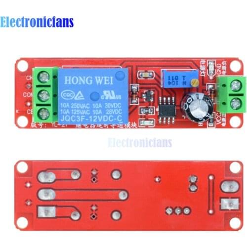 NE555 Trigger Timer Switch Delay Connect Module Adjustable Time Delay Relay DC 12V 10A 0-10 Seconds With LED Indicator Board