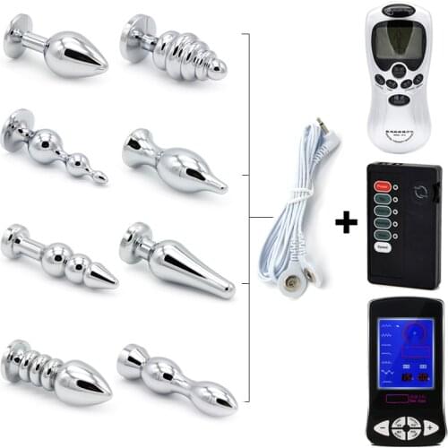 Sex Stainless Steel Electric Shock Anal Plug Vibrators Electro Prostate Massage Stimulator Butt Plug Product Sex Toys For Woman