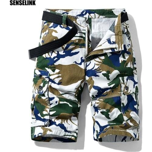Mens Shorts Multi Pocket Army Camouflage Military Cargo Shorts 2021 Summer Brand Cotton Casual Fashion Tactical Shorts Plus Size