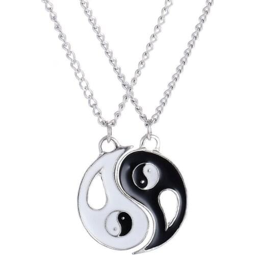 Taiji Bagua Yinyang Necklace Jewelry Zinc Alloy Black White Choker Necklace For Women Wholesale Best Gift for Lovers