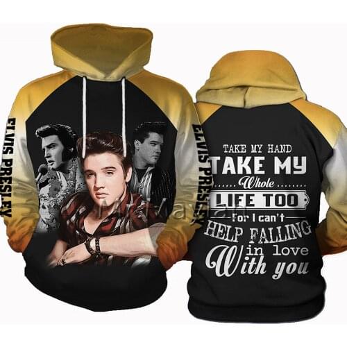 Pop Singer The King Elvis Presley 3D Hoodies Men/women Hipster Streetwear Outfit Spring Boy Hiphop Hood Sweatshirts Tops Clothes
