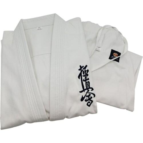 White Taekwondo Uniforms Kyokushinkai Karate Judo Taekwondo Dobok Clothes Children Adult Unisex Long Sleeve