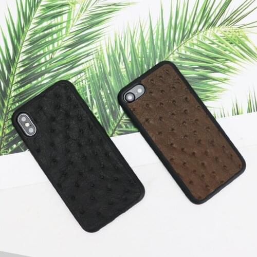 High Quality Monogrammed Genuine Ostrich Leather Case for iphone 11 12 pro max protective phone cover luxury phone case for gift