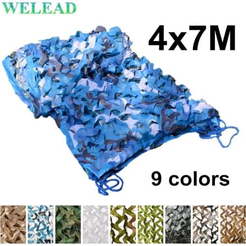 WELEAD 4x7M Reinforced Camouflage Nets Military White Blue Sand for Garden Camo Network Awning Hiding Shading 4x7 4*7M 7x4M 7x4