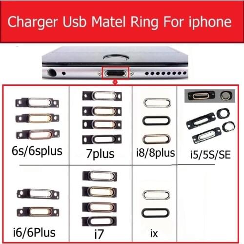 Charger USB Connector Plug Port Metal Stand Hold Ring For iPhone 5 5S SE 6S 6 7 8 Plus X Charging Jack Dock Bracelet Metal Ring