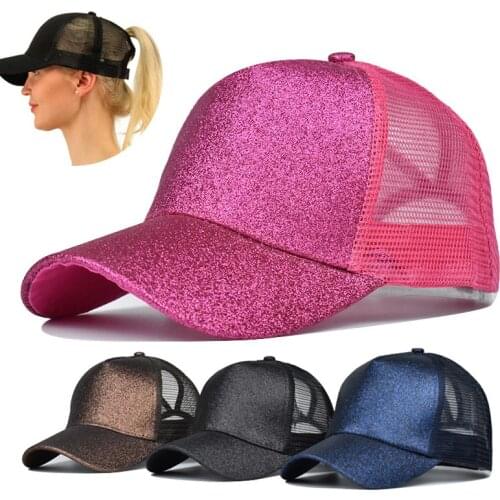 Fashion Ladies Frosted Baseball Cap Rear Opening Mesh Caps Ponytail Duck Tongue Hat Adult Summer Outdoor Sport Casual Sunhat