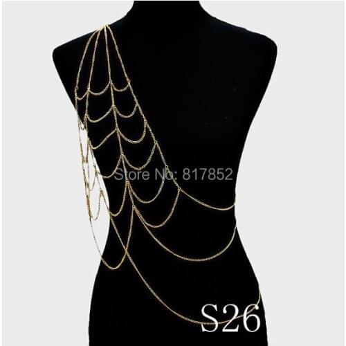 FREE SHIPPING New S26 Women Gold Chains Layers Single Shoulder Chains Chains Jewelry 3 Colors