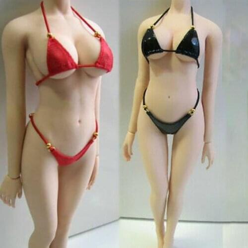 1/6 Female Sexy Bikini Clothes Red Black Two Pieces Bra Underpants Lingerie Underwear Swimsuit For 12" Action Figure Body