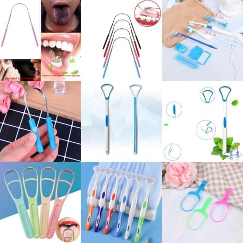 1/3PCS Tongue Cleaner Bad Breath New Hot Away Hand Scraper Brush Silica Handle Oral Hygiene Dental Care Cleaning