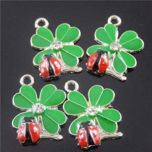 10pcs Alloy Enamel Ladybug Charms Drop Oil Ladybird Pendant For Necklace Bracelet Earrings Jewelry Making Accessory